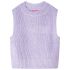 Vestă pulover pentru copii tricotată, liliac deschis, 128 GartenMobel Dekor