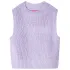 Vestă pulover pentru copii tricotată, liliac deschis, 128 GartenMobel Dekor