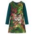 Rochie pentru copii cu mâneci lungi, verde închis, 92 GartenMobel Dekor