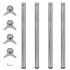 242136 4 Height Adjustable Table Legs Brushed Nickel 710 mm GartenMobel Dekor