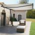 Set stâlp pentru copertină, alb, 450x245 cm, fier  GartenMobel Dekor