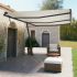 Set stâlp pentru copertină, alb, 600x245 cm, fier  GartenMobel Dekor