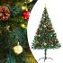 Brad de Crăciun artificial pre-iluminat cu globuri verde 180 cm GartenMobel Dekor