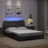 Cadru de pat lumini LED, alb/negru, 140x190 cm, piele ecologică GartenMobel Dekor