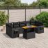 Set mobilier de grădină cu perne, 8 piese, negru, poliratan GartenMobel Dekor