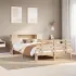 Pat cu bibliotecă fără saltea, alb, 135x190 cm, lemn masiv pin GartenMobel Dekor
