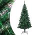 Brad de Crăciun artificial cu vârfuri irizate verde 120 cm PVC GartenMobel Dekor