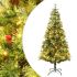 Brad de Crăciun pre-iluminat conuri de pin verde 120 cm PVC/PE GartenMobel Dekor