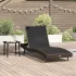 Șezlong cu pernă -persoană 2 pcs Negru 40 x 40 x 40.5 cm Rattan poli GartenMobel Dekor