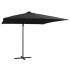 Umbrelă în consolă cu LED, stâlp din oțel, verde, 250x250 cm GartenMobel Dekor
