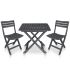 Set mobilier de bistro pliabil, 3 piese, antracit, plastic GartenMobel Dekor