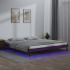 Cadru de pat cu LED, maro miere, 200x200 cm, lemn masiv GartenMobel Dekor