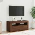 Comodă TV cu lumini LED, stejar maro, 90x35x40 cm GartenMobel Dekor