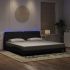 Cadru de pat cu lumini LED, negru, 140x190 cm, catifea GartenMobel Dekor