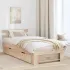 Cadru de pat cu sertar cu headboard cu depozitare Maro 90 x 200 cm Lemn de brad GartenMobel Dekor