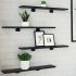 Rafturi bookshelf - set de 4 din lemn de stejar negru, 60x10x1.5 cm - realizate din lemn prelucrat GartenMobel Dekor