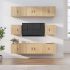 Set dulap TV, 8 piese, stejar fumuriu, lemn prelucrat GartenMobel Dekor