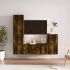 Set dulapuri TV, 4 piese, stejar fumuriu, lemn prelucrat GartenMobel Dekor