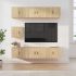 Set dulap TV, 7 piese, alb, lemn prelucrat GartenMobel Dekor