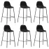 Scaune de bar, 6 buc., negru, material textil GartenMobel Dekor