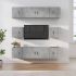 Set dulap TV, 8 piese, stejar fumuriu, lemn prelucrat GartenMobel Dekor