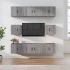 Set dulap TV, 8 piese, stejar fumuriu, lemn prelucrat GartenMobel Dekor