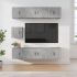 Set dulap TV, 7 piese, alb, lemn prelucrat GartenMobel Dekor