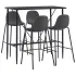 Set mobilier de bar, 5 piese, negru, material textil GartenMobel Dekor