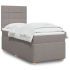 Pat box spring cu saltea, gri taupe, 90x190 cm, textil GartenMobel Dekor