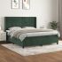Pat box spring cu saltea, roz, 180x200 cm, catifea GartenMobel Dekor