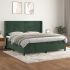 Pat box spring cu saltea, gri închis, 200x200 cm, catifea GartenMobel Dekor