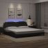 Cadru de pat cu lumini LED, negru, 180x200 cm, piele ecologică GartenMobel Dekor