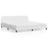 Pat cu saltea, alb, 100x200 cm, piele ecologică GartenMobel Dekor