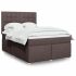 Pat box spring cu saltea, maro închis, 120x190 cm, textil GartenMobel Dekor