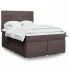 Pat box spring cu saltea, maro închis, 120x200 cm, textil GartenMobel Dekor