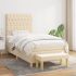Pat box spring cu saltea, gri deschis, 100x200 cm, textil GartenMobel Dekor