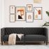 Canapea Chesterfield cu 3 locuri, crem, piele ecologică GartenMobel Dekor