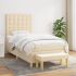 Pat box spring cu saltea, albastru, 90x190 cm, textil GartenMobel Dekor
