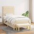 Pat box spring cu saltea, gri deschis, 90x200 cm, textil GartenMobel Dekor