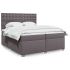 Pat box spring cu saltea, gri, 160x200 cm, piele ecologică GartenMobel Dekor
