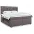 Pat box spring cu saltea, gri, 160x200 cm, piele ecologică GartenMobel Dekor
