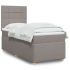 Pat box spring cu saltea, gri taupe, 90x190 cm, textil GartenMobel Dekor