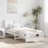 Cadru de pat cu headboard Alb 75 x 190 cm Lemn masiv de pin GartenMobel Dekor