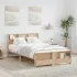 Cadru de pat cu headboard Maro 135 x 190 cm Lemn masiv de pin GartenMobel Dekor