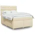 Pat box spring cu saltea, crem, 200x200 cm, textil GartenMobel Dekor