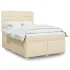 Pat box spring cu saltea, crem, 120x200 cm, textil GartenMobel Dekor