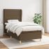 Pat box spring cu saltea, gri taupe, 90x190 cm, textil GartenMobel Dekor