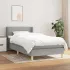 Pat box spring cu saltea, gri deschis, 100x200 cm, textil GartenMobel Dekor