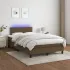 Pat cu arcuri, saltea și LED, maro închis, 80x200 cm, textil GartenMobel Dekor