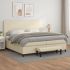 Pat box spring cu saltea, negru, 200x200 cm, piele ecologică GartenMobel Dekor